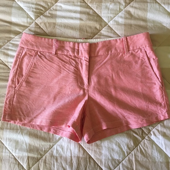 J Crew Factory Pink Oxford Cotton Chino Shorts - Picture 1 of 6